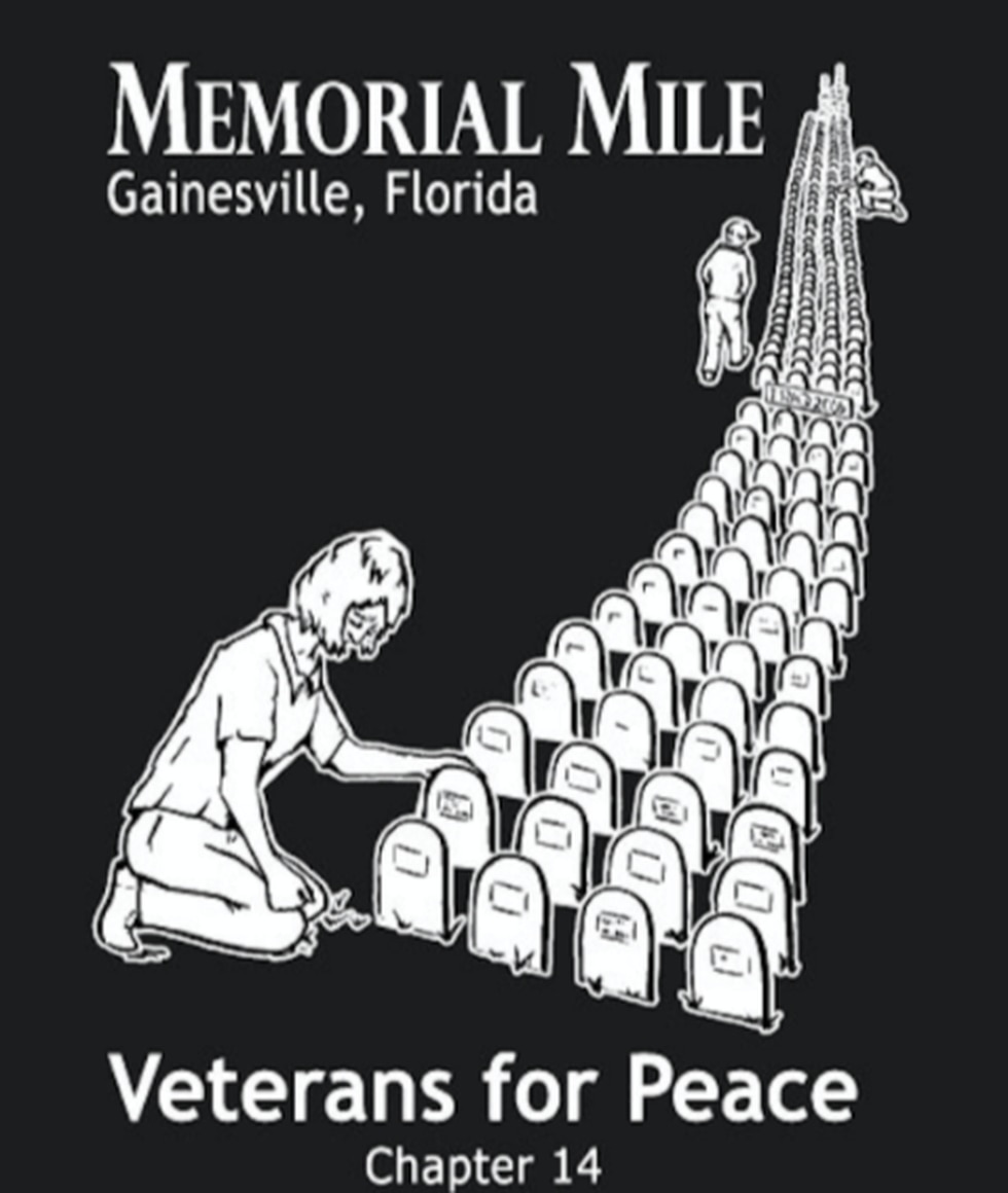 The Gainesville Chapter of Veterans for Peace is having a Memorial Day information table