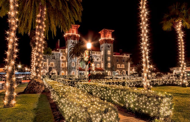 City Hall in St. Augustine during the Night of Lights.  FloridasHistoricCoast.com/CONTRIBUTED